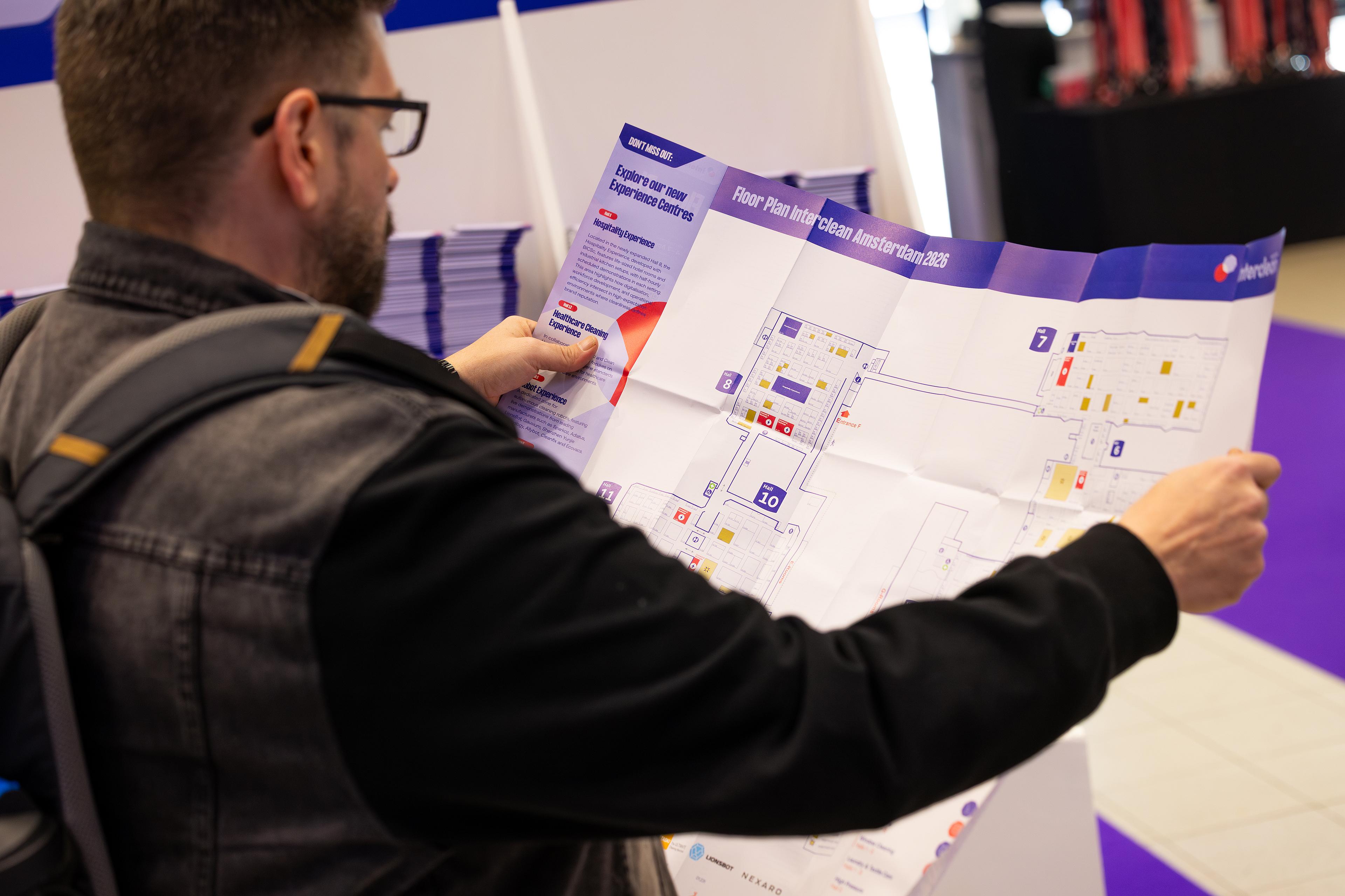 Interclean Amsterdam 2026 visitor with floor plan