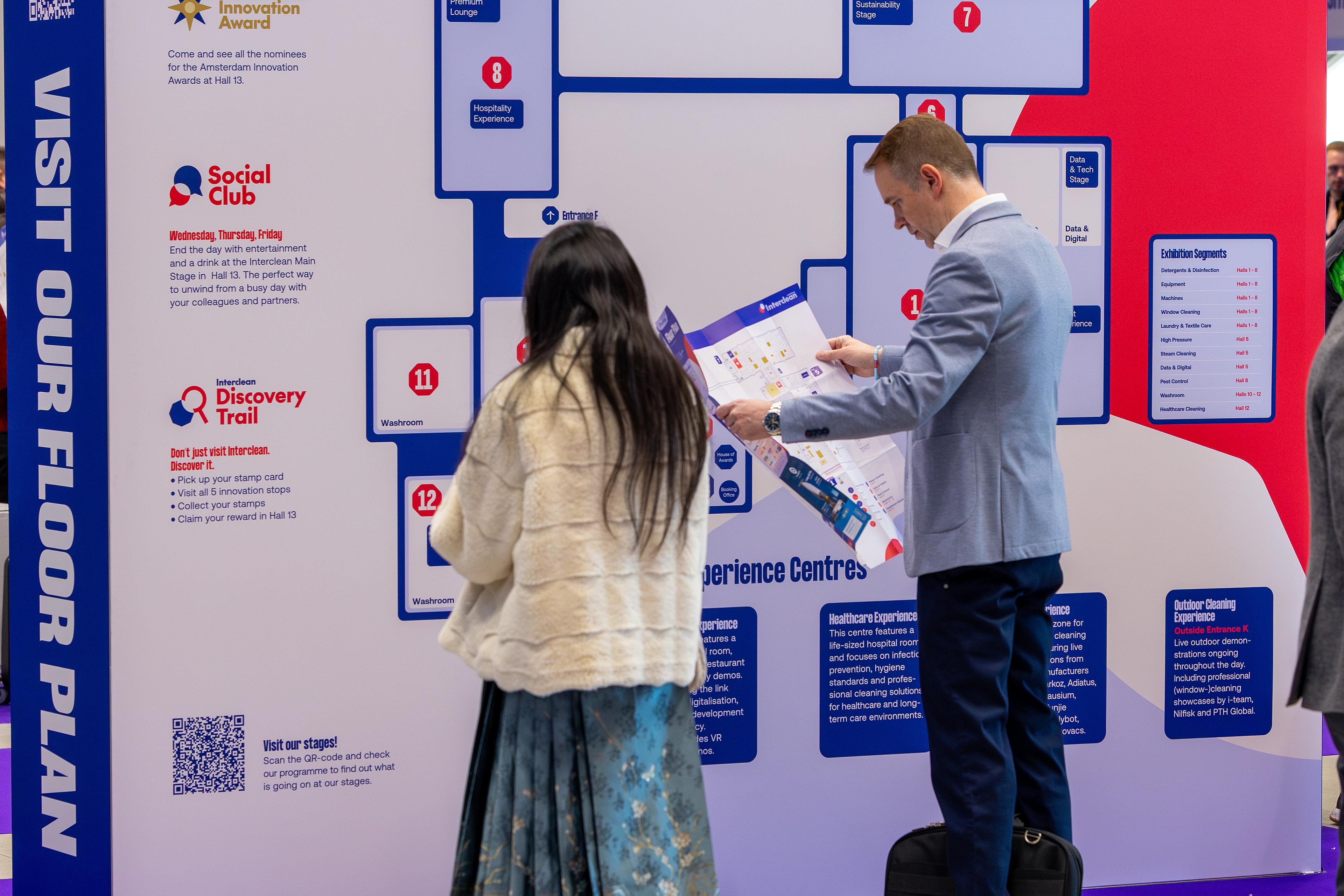Interclean Amsterdam 2026 visitor with floor plan