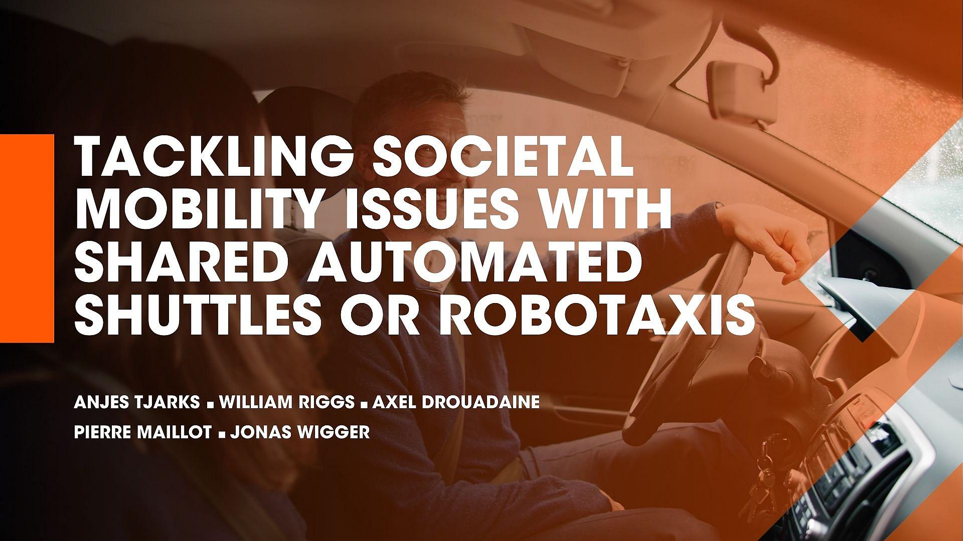 Tackling societal mobility issues presentation