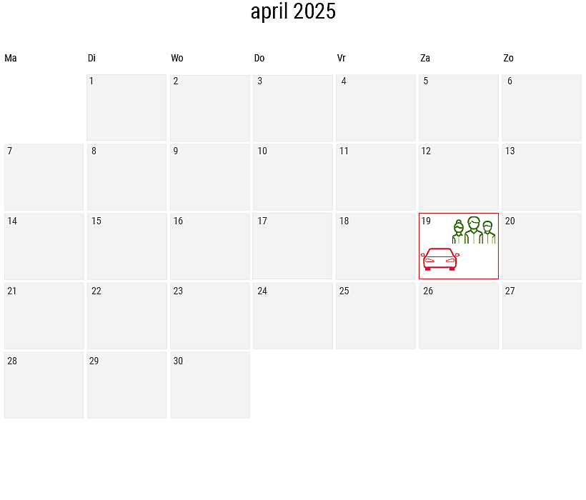 Drukte kalender april