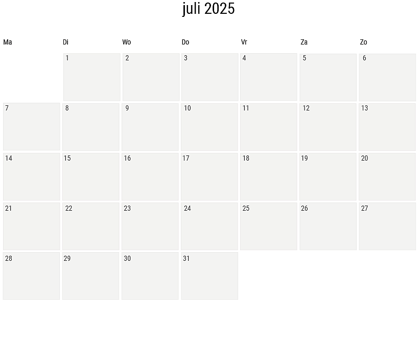 Drukte kalender juli