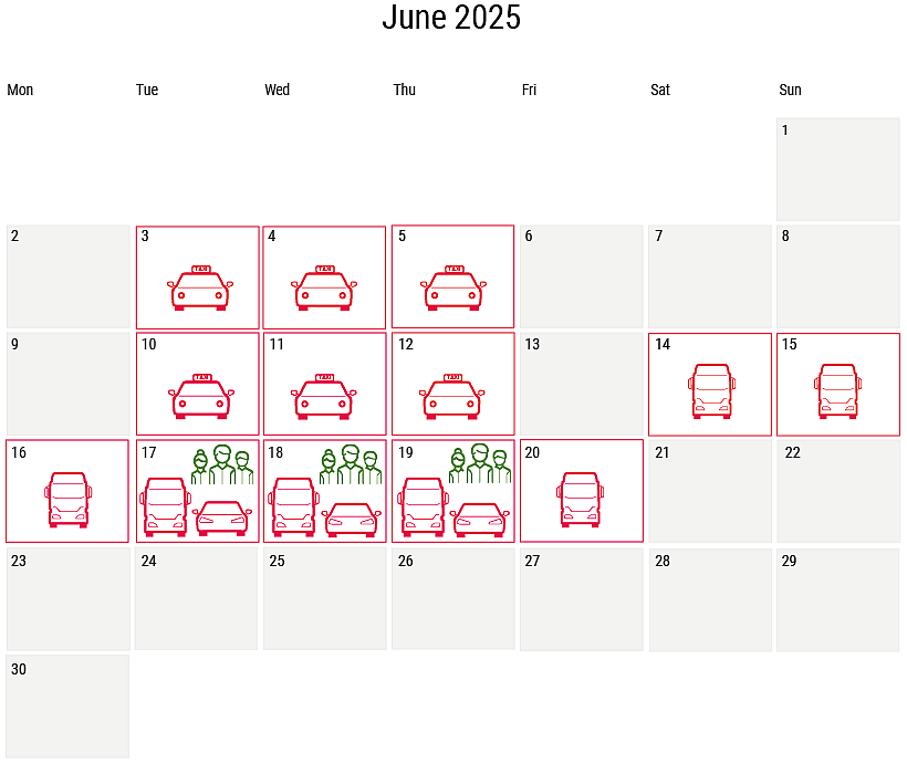 busy calendar June