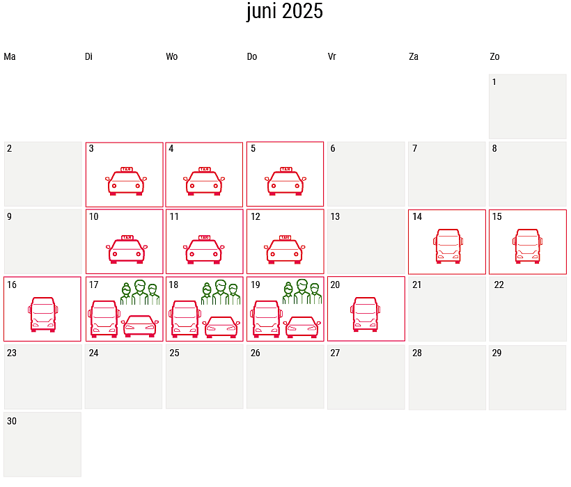 Drukte kalender juni