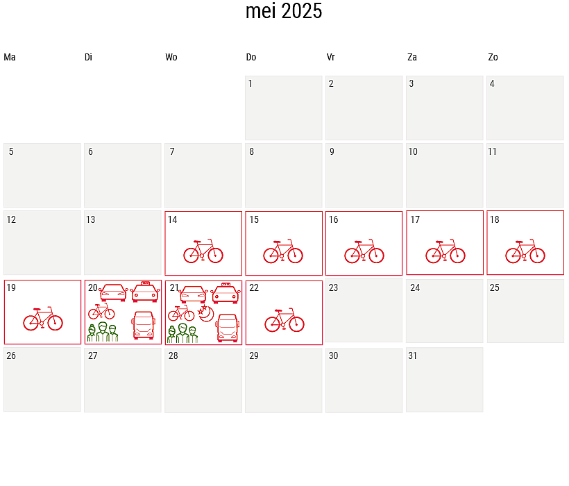 Drukte kalender mei