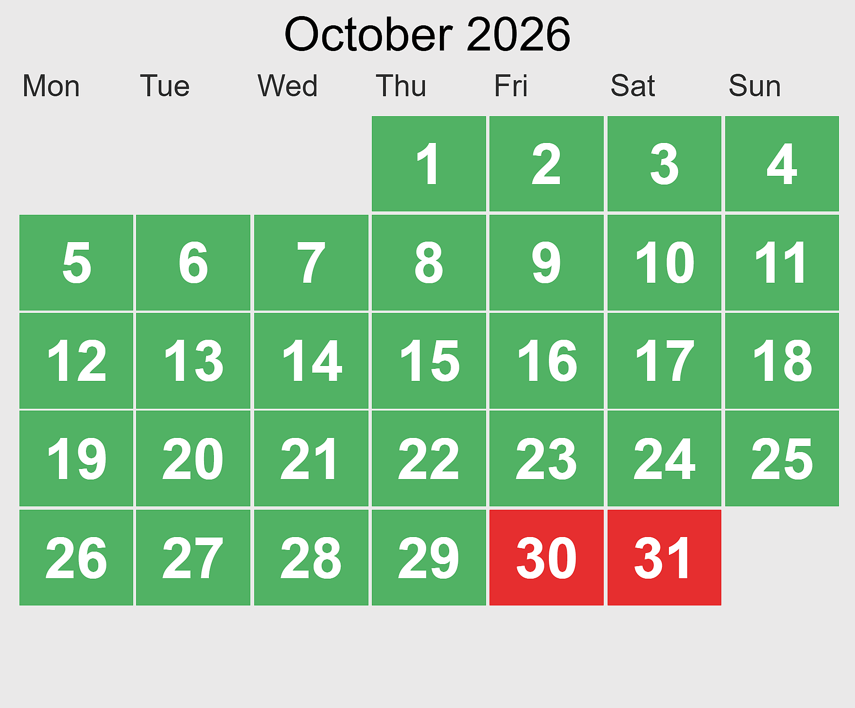 P+R closed or open in October 2026