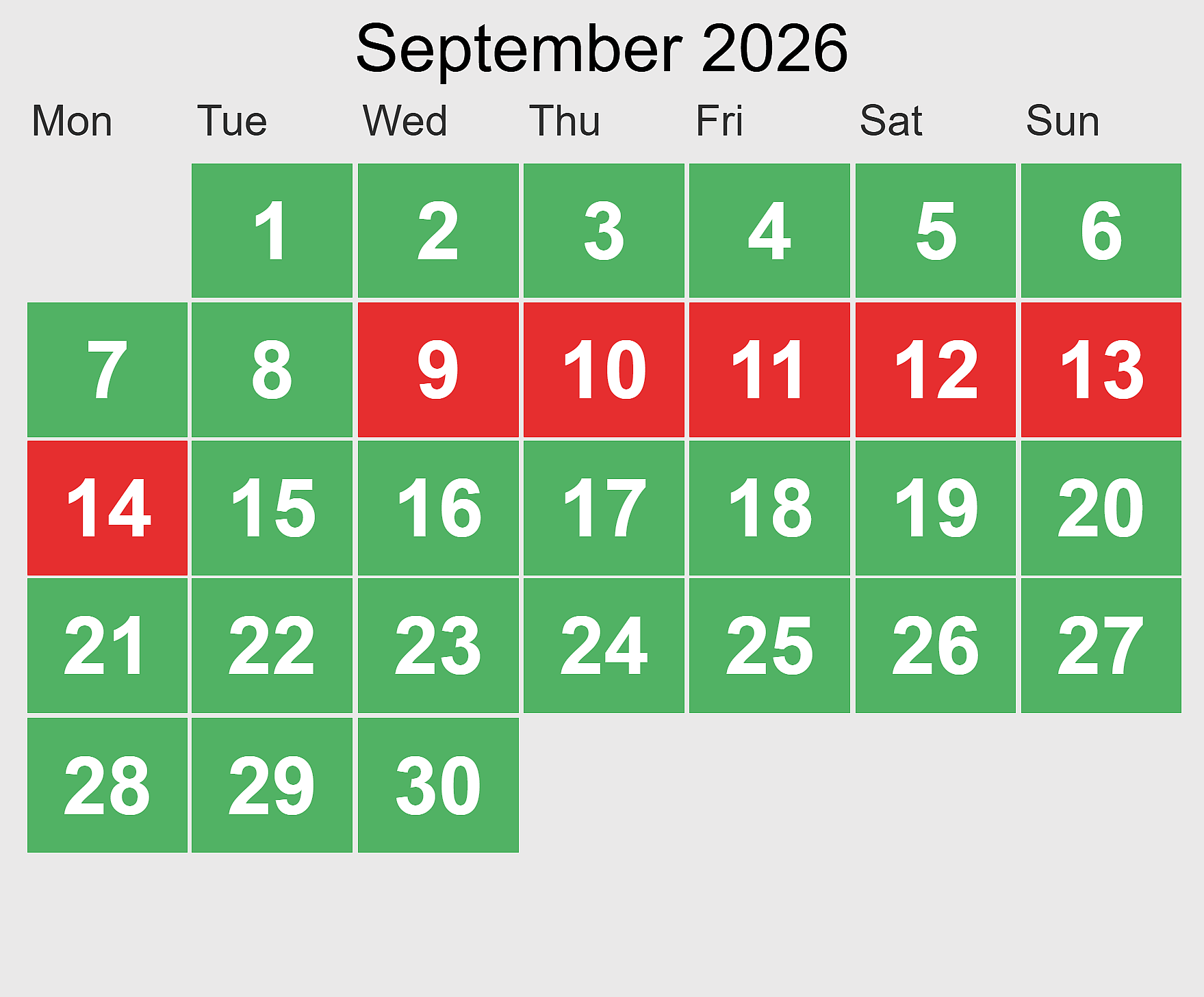 P+R closed or open in September 2026